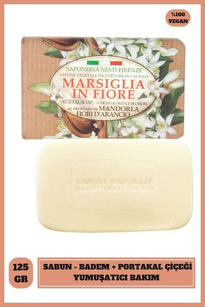 Nesti Dante Marsiglia in Fiore - 125 Gr Almond and Orange Blossom Solid Soap |   Moisturizer |   Almond and Port