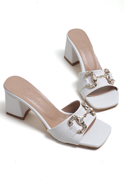 Ayakkabı Vakti Кам'яні та прості вечірні капці на низьких підборах 7 см