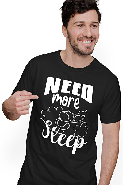 StoryGift Romania Tricou Barbati Cu O Pisicuta Care Doarme Cu Mesajul "need M...