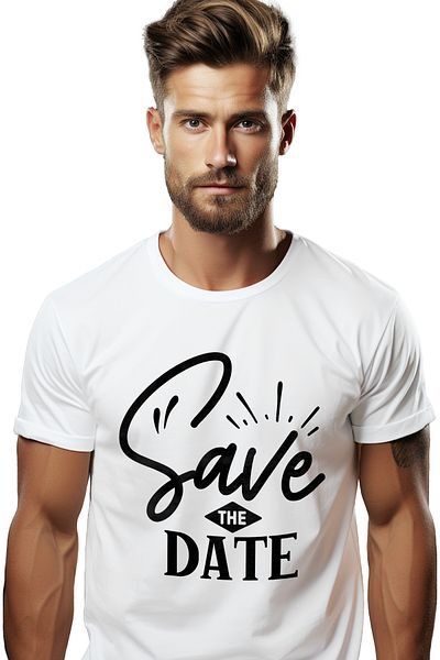 StoryGift Romania Tricou Barbati Cu Textul In Limba Engleza "save The Date" - Salveaza Data Cu Imprimeu Pe F Stg