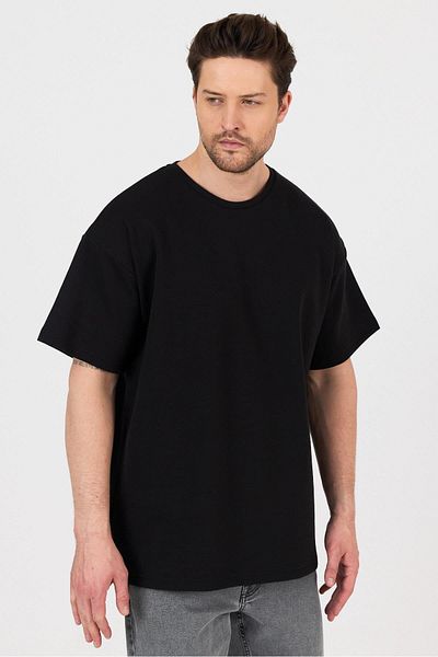 FİHA /7031-ΑΝΔΡΙΚΟ ΜΠΟΥΜΕΡΙΚΟ DOUBLEFACE INTERLOCK OVERSIZE - ΜΑΥΡΟ