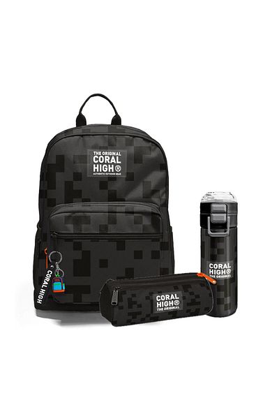 Coral High 3-Piece School Bag Set (School Bag, Pen Holder and Water Bottle)