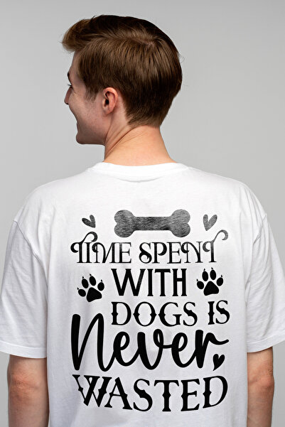 StoryGift Romania Tricou Barbati Cu Mesajul "time Spent With Dogs Is Never Wa...