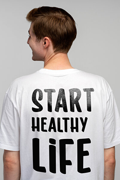 StoryGift Romania Tricou Barbati Cu Mesajul Motivational "incepe O Viata Sana...
