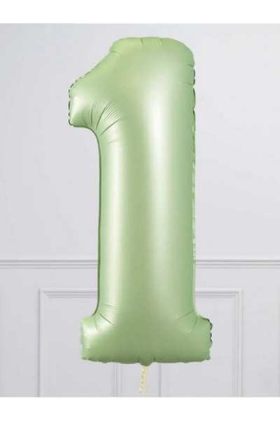 Parti Zamanı Yosun Yeşili Rakam Folyo Balon 102 cm Doğum Günü Yaş Rakam Folyo...