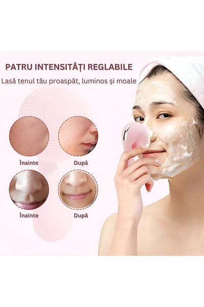Velixo Electric Silicone Facial Brush, 4 Modes: Clean, Remove Makeup, Massage, Lift; Cordless, Waterproof