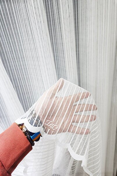 Taç Farbateks Planting Knitted Line New Model Design Color Pattern 1E2Fold Pleated Tulle Curtain