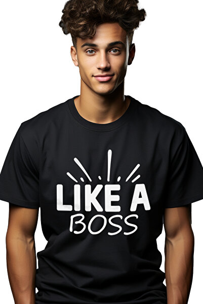 StoryGift Romania Tricou Barbati Cu Textul In Engleza "like A Boss" - Ca Un S...