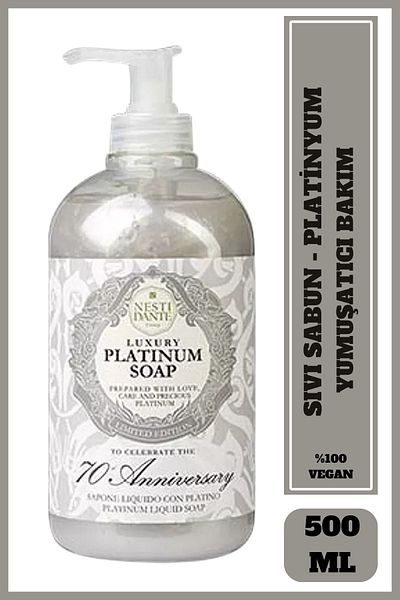 Nesti Dante Luxury Platinum Liquid Soap 500ml L Antioxidant and Softening L Jasmine, Camelia Bella Di