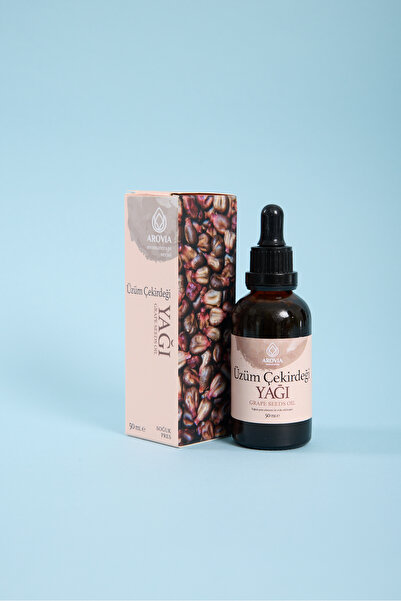 AROVIA Aromatherapy زيت بذور العنب الطبيعي 50 مل في زجاجة زجاجية مع قطارة