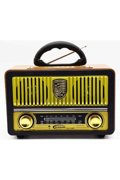 MACVI Macvi® Retro Bluetooth Radio Speaker, YG-112BT, Gold