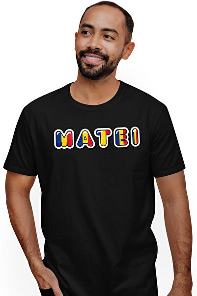 StoryGift Romania Tricou Barbati Cu Numele Matei, Romania, Suporter, Steagul ...