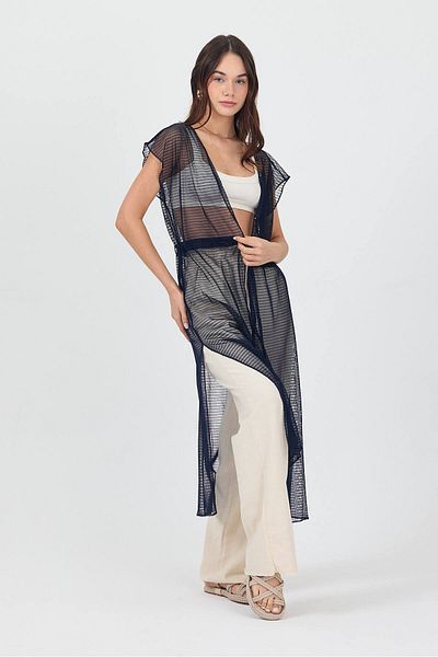 Bysenby سترة كيمونو طويلة بفتحة أمامية من BYSEN Beachwear
