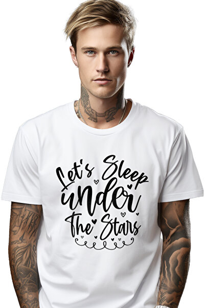 StoryGift Romania Tricou Barbati Cu Mesajul In Engleza "let's Sleep Under The...