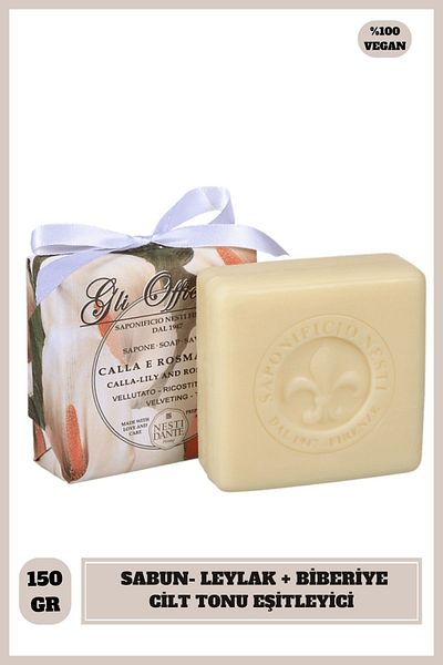 Nesti Dante Gli Officinali Calla-Lily & Rosemary Soap 200Gr |   Skin Tone Equalizer |   Lilac and Bib