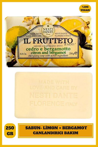 Nesti Dante Il Frutteto Citron & Bergamot Solid Soap 250Gr |   Peeling and Firming |   Lemon and Ber