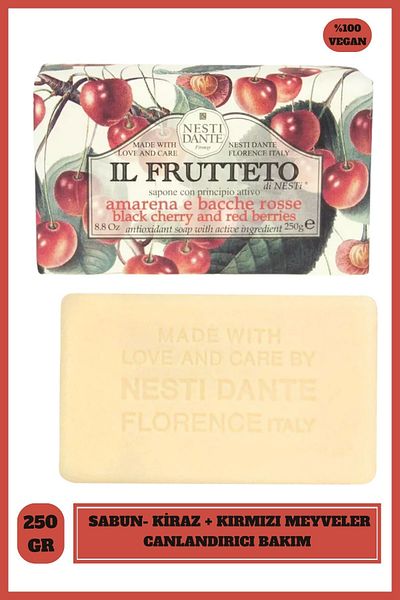 Nesti Dante Black Cherry and Red Berries Solid Soap - 250g Revitalizing