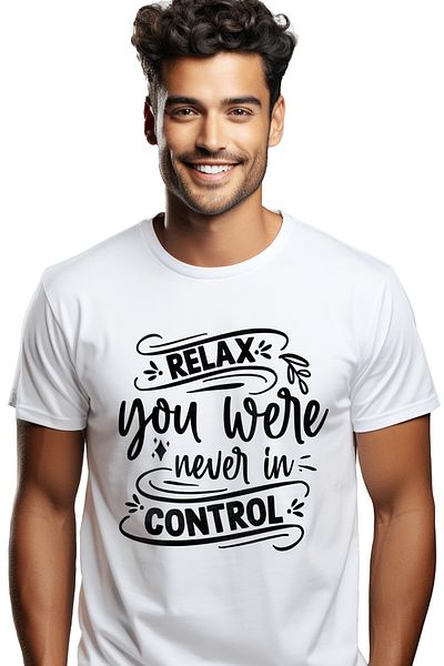 StoryGift Romania Men's T-Shirt With "Relax, You Never Had Control" Print On Left Side