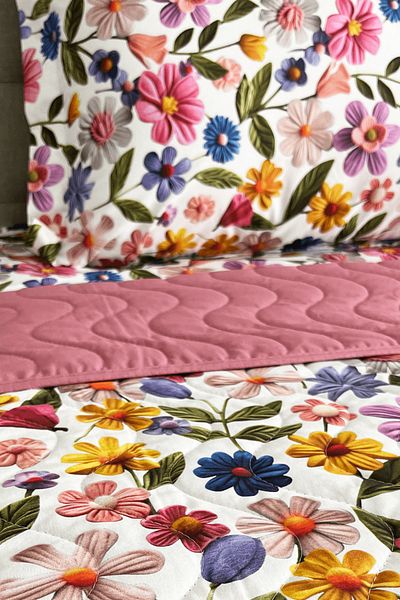 NANOSOFT Botanic Bloom 100% Cotton Quilted Digital Printed Pillow Case Set of 2 - 50X70 cm