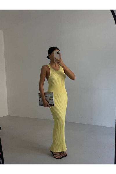 vuvutasarım Γυναικείο φόρεμα Halter Neckline Chain Detailed Cross Strap 52225114
