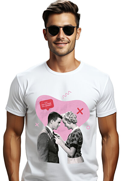 StoryGift Romania Tricou Barbati Retro Te Iubesc, Cu Imprimeu Pe Fata, 100% B...