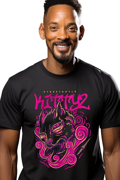 StoryGift Romania Tricou Barbati Cu Pisica Suparata Roz, Text In Engleza Kittyz, Cutit Ascutit, Pisici Si Mo