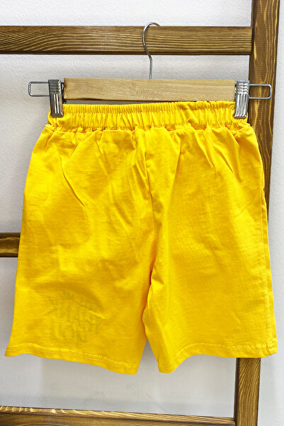 HÇM ERKEK ÇOCUK ŞORT CEPLİ DÜZ RENK YAZI BASKILI E34