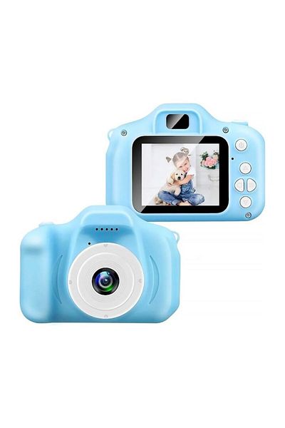 MACVI Macvi® 12MP Digital Camera for Kids, 720P/1080P Video, 400mAh Battery, Blue
