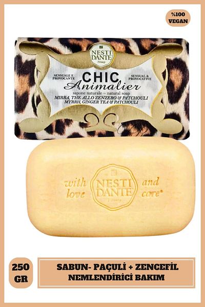 Nesti Dante Chic Animalier Bronze Leopard Solid Soap 250g |   Moisturizer |   Patchouli, Ginger