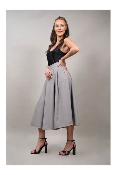 CHANGE OFF FIUGGI WAIST CUT SKIRT M Gray