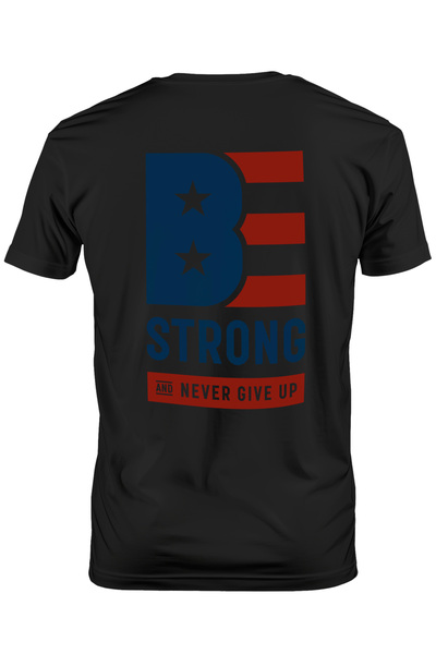 StoryGift Romania Tricou bărbătesc cu mesajul B Strong Never Give Up, motivaț...
