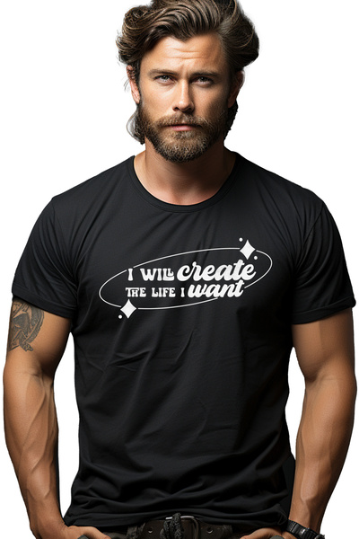 StoryGift Romania Tricou Barbati Cu Textul "i Will Create The Life I Want" - ...