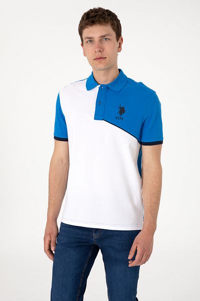 U.S. Polo Assn. Ανδρικό μπλουζάκι με κανονική εφαρμογή Polo Collar Cobalt Blue 50299821-vr077