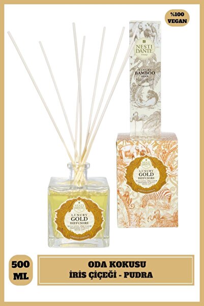 Nesti Dante Luxury Gold Difüzör Bambu Çubuklu 500ml | Portakal ve Greyfurt, İ...