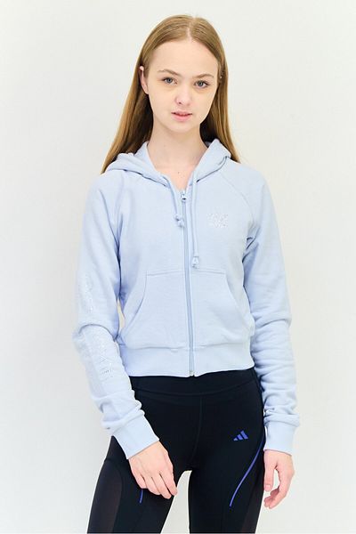 adidas Women Sportswear Fit Long Sleeves Outdoor Sweatshirt, Light Blue