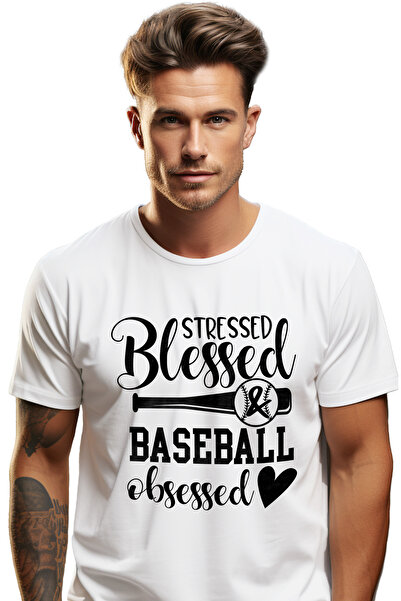 StoryGift Romania Tricou bărbătesc cu minge și bâtă de baseball pentru cei ob...