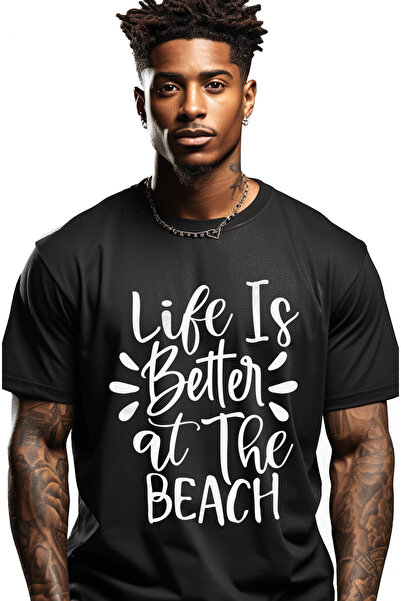 StoryGift Romania Tricou Barbati cu textul in engleza "Life is better at the ...