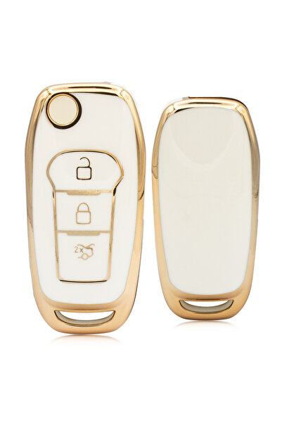 Rem Anahtar Oto Elektronik Anahtar غطاء حماية لمفتاح نانو بثلاثة أزرار من فييستا فوكس - أبيض