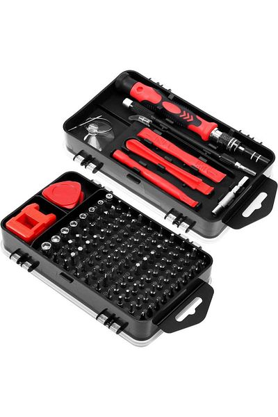 Velixo 110-in-1 Precision Screwdriver Set, 98 Bits, Suction Cup, Tweezers, Magnetized, Ergonomic Handle