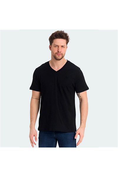 lumberjack Mb Ct106 V Nk T-sh 5fx Μαύρο ανδρικό μπλουζάκι A101939415