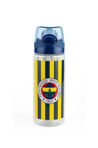 Fenerbahçe Fb Logo Licensed Certified School Water Bottle with Straw and Button Protective Cover Student Water Bottle