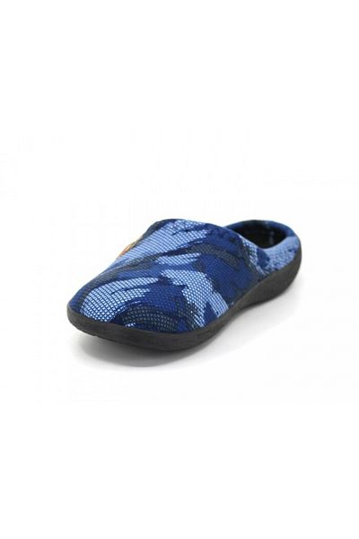 GEZER Men's slippers, blue with camouflage, size 41, 26 centimeters, comfortable and warm