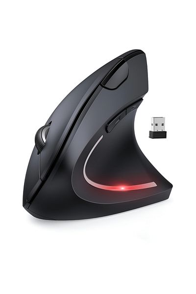 Velixo Vertical Wireless Mouse, Ergonomic, 2.4GHz, 6 Buttons, 800/1000/1200 DPI, Optical, USB Receiver