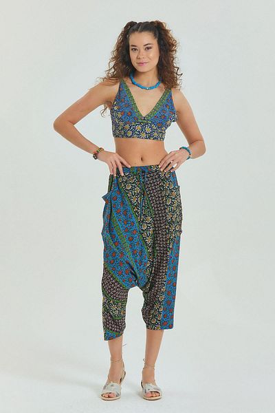 Los banditos Pantaloni Capri Shalwar cu șireturi