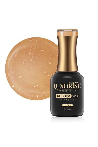 LUXORISE Bază de cauciuc LUXORISE Colecția Glamour - Nuga aurie 15ml