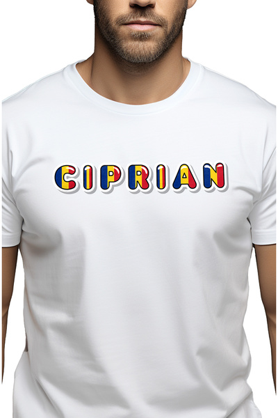 StoryGift Romania Tricou Barbati Cu Numele Ciprian, Romania, Suporter, Steagu...