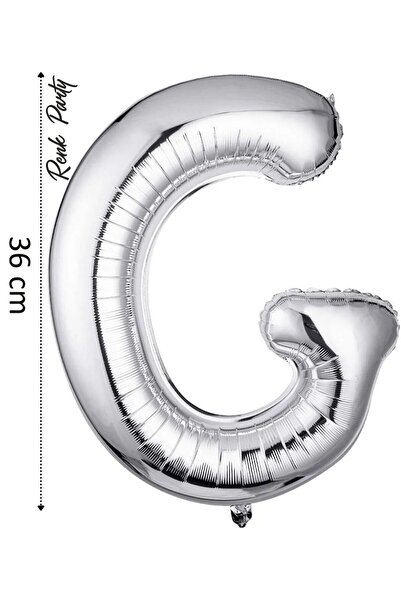 renk party Foil Balloon Letter g Helium Balloon 36 cm Silver Color - Letter g...