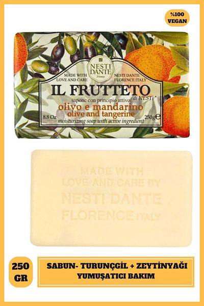 Nesti Dante Il Frutteto Olive Oil & Tangerine Solid Soap 250Gr |   Moisturizer |   Olive Oil and Orange