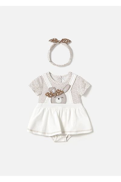 MAYORAL Baby Girl Jumpsuit with Headband White 1658