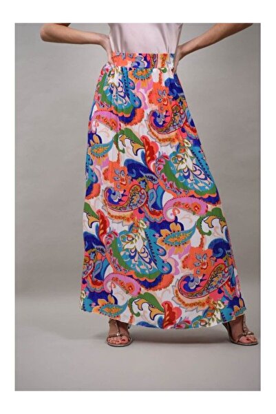 sweet girl FUSTA PLISATA MULTICOLORA ASIMETRICA IN PARTEA DE JOS RADIARE Alb S-M